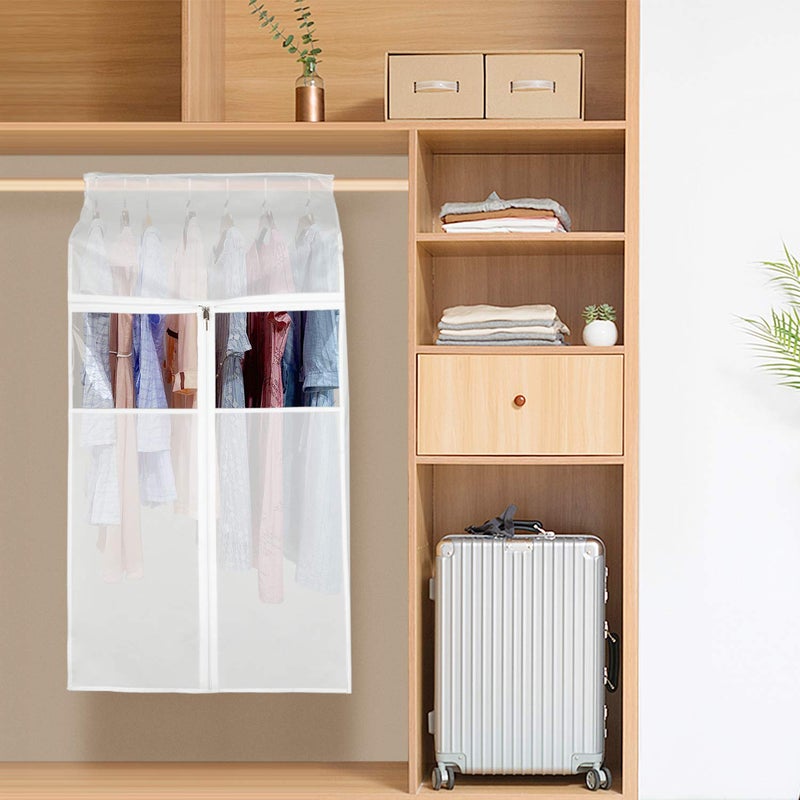 Zilink Hanging Clothes Bag Organizer 43 inch-2 Pack Large Garment Bags Suit Bag for Storage Hanging Clothes Cover for Suit Coats Dress Closet Storage (Hanger Not Included) - Image 3
